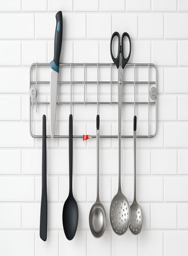 EvoFlex Kitchen Wall Mounted Utensil Rack, 11 Hooks with 4 Holders, Stainless Steel, Silver, 30 cm Special for >Restaurant, Modular Kitchen ,Hotel, Cafe, Lounge bar, Wall Decors, Study room, Bathroom, Bedroom - Image 3